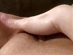 Playing with shaved wet pussy while moaning big clit throbbing orgasm