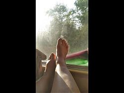 Wild Mom Nikita Playing In A Train While On A Train To Hot Feet Fetish Vacation 
