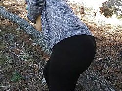PUBLIC BLOWJOB POV AND FLASHING BOOBS IN THE FOREST